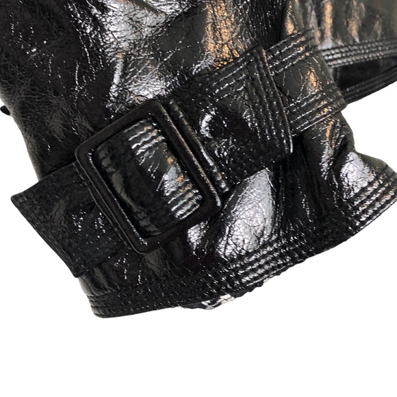 CARLISLE Black Cropped 3/4 Sleeve Biker Moto Jacket Size 4 - Picture 6 of 13